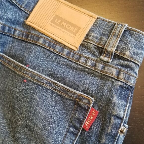 VINTAGE LE MORE WOMENS HIP HOP JEANS WITH PATCHES EVERYWHERE SIZE 7. B12 - Picture 4 of 10